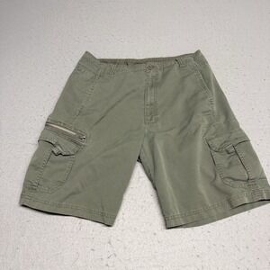 REI Co-op Hiking Shorts Mens Sz 34 Olive Green 10" Shorts Organic Cotton Blend